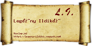 Legény Ildikó névjegykártya